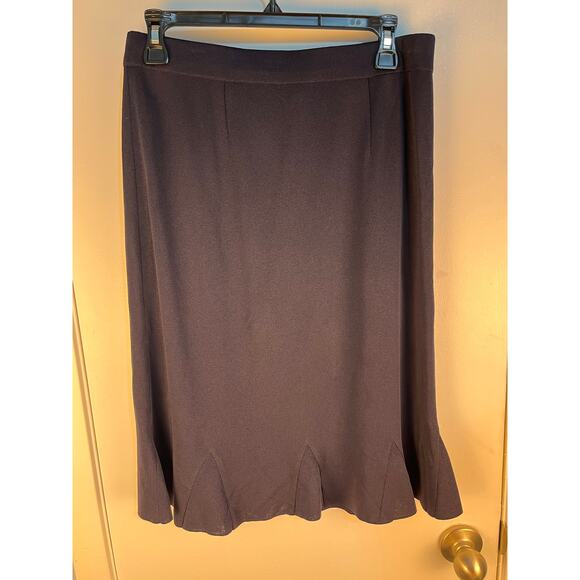 Exclusively Misook Pull On Skirt Small Navy Peplum Hem Office Academia Preppy - Picture 4 of 5